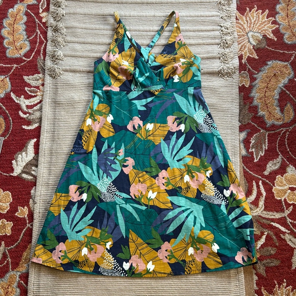 Patagonia Amber Dawn Dress Organic Cotton Wild Big Spanish blue women’s medium